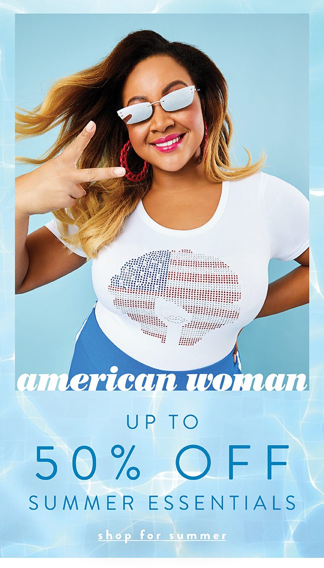 American woman. Upto 50% off Summer Essentials - Shop for Summer