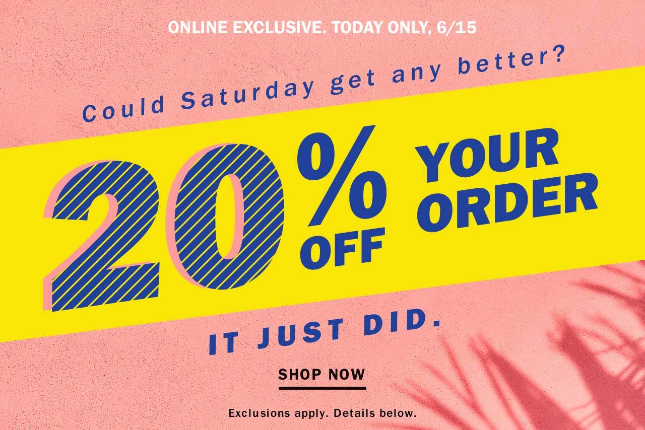 20% off your order