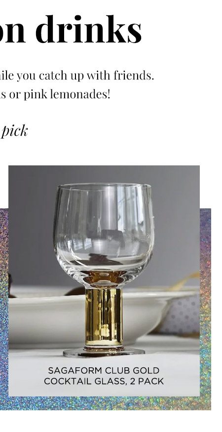 Sagaform Club Gold - Cocktail glass, 2 pack