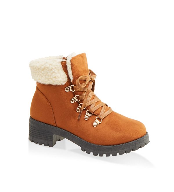 Sherpa Cuff Lug Sole Booties