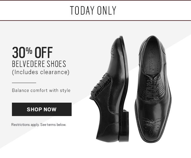 Today only: 30% off Belvedere Shoes 