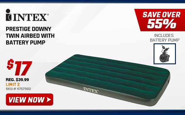 Intex Prestige Downy Twin Airbed with Battery Pump