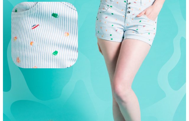 Striped High Waist Shorts