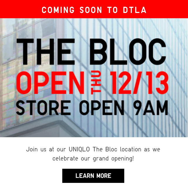 THE BLOC OPEN THU 12/13 STORE OPEN 9:00 AM - LEARN MORE