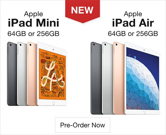 Pre-Order Apple iPad Mini and iPad Air 64GB or 256GB. Shop Now