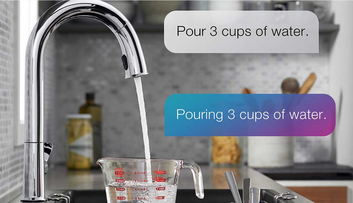 Pour 3 cups of water. Pouring 3 cups of water.