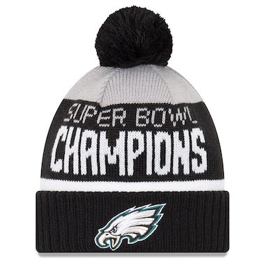 Philadelphia Eagles New Era Super Bowl LII Champions Parade Cuffed Pom Knit Hat - Gray/Black