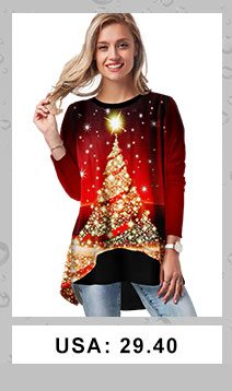 Christmas Tree Print Round Neck T Shirt