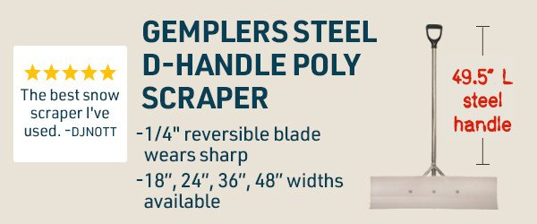 Gemplers Steel D-handle Poly Scraper