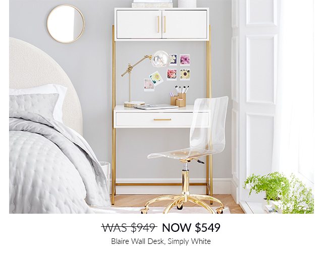 BLAIRE WALL DESK, SIMPLY WHITE