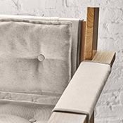 Shinola Utility Linen Wood Arm Striped Chair