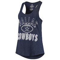 Women's Dallas Cowboys Heathered Navy Poult Tank Top