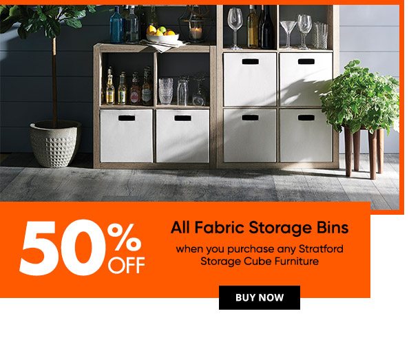 50% off Fabric Storage Bins
