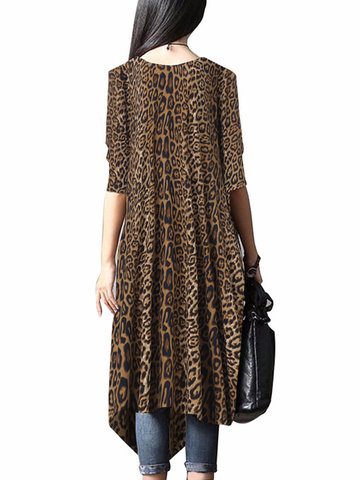 Leopard Print Asymmetrical Dress