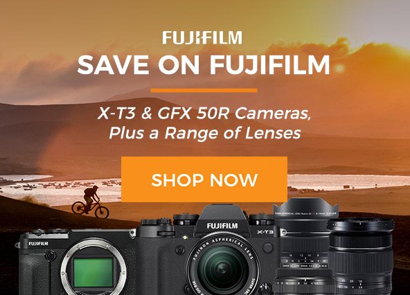 Save on Fujifilm X-T3 and GFX 50R cameras, plus a range of lenses