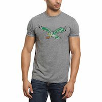 NFL Pro Line Philadelphia Eagles Gray Throwback Logo Tri-Blend Short Sleeve T-Shirt