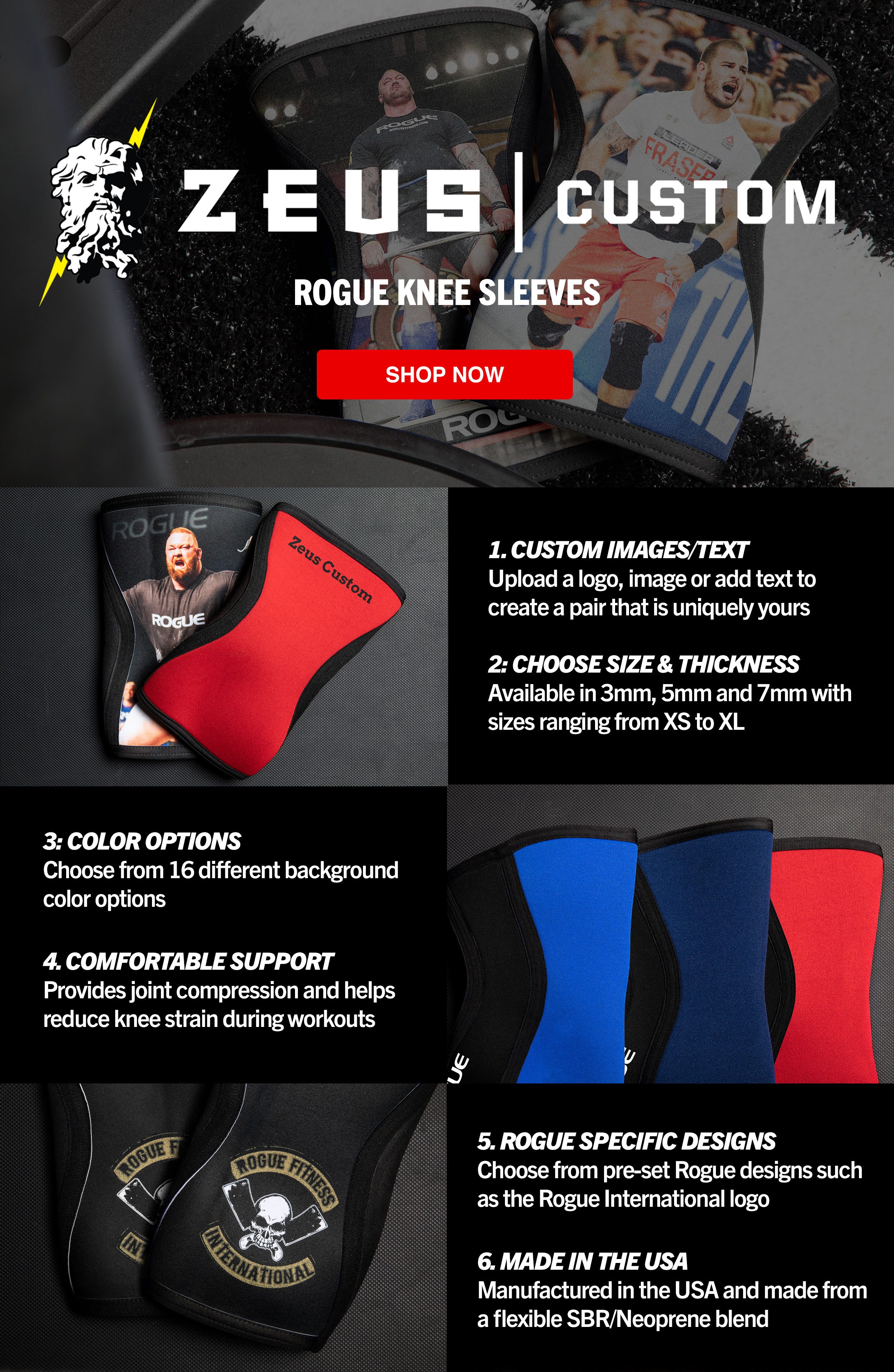 Rogue 5MM Knee Sleeve - Red