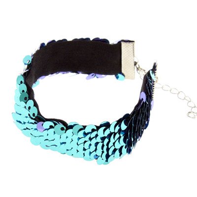 Turquoise & Lavender Reversible Sequins Bracelet