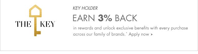 EARN 3% BACK in rewards and unlock exclusive benefits with every purchase across our family of brands.* Apply now