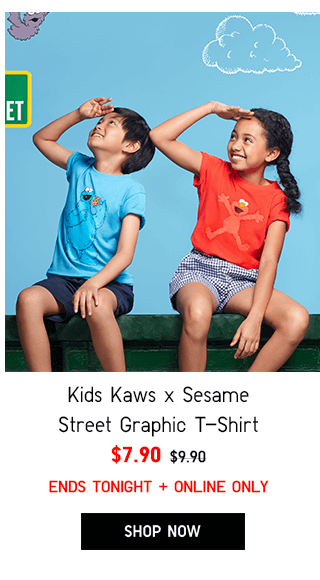 KIDS KAWS X SESAME STREET GRAPHIC T-SHIRT