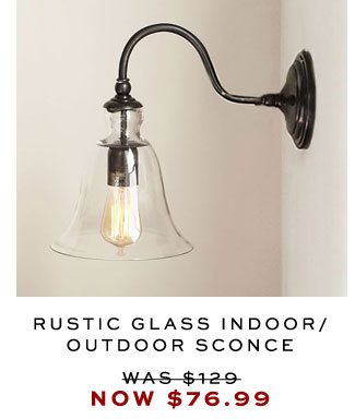 RUSTIC GLASS INDOOR/OUTDOOR SCONCE