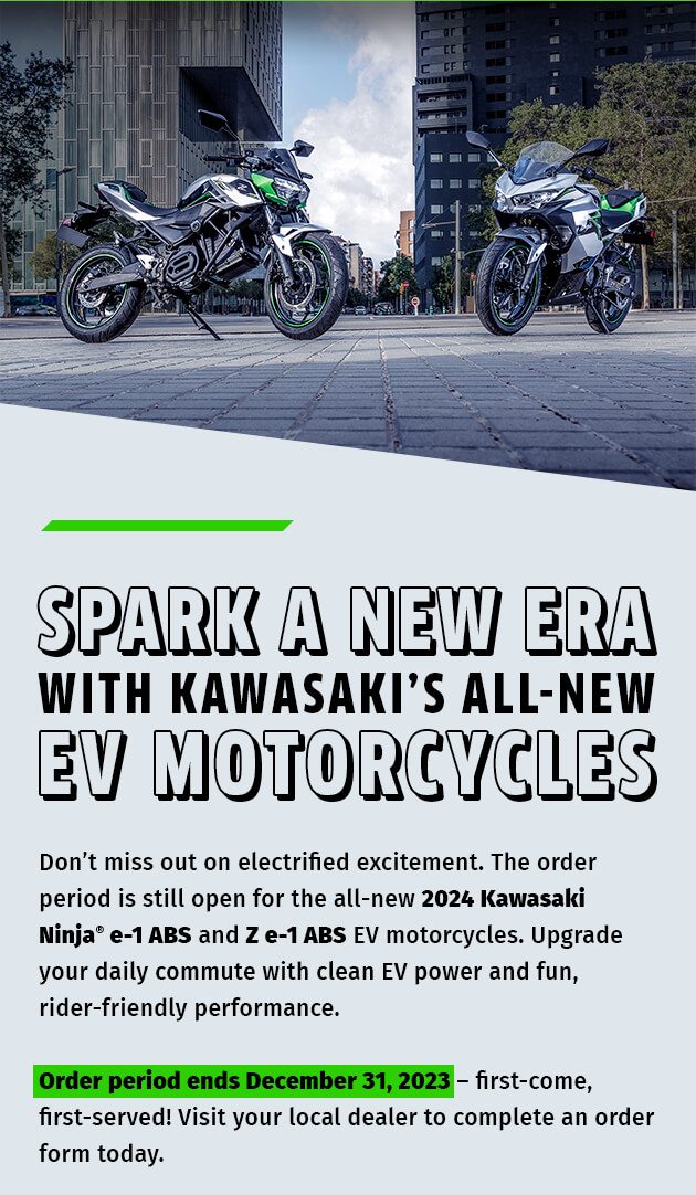 SPARK A NEW ERA WITH KAWASAKI’S ALL-NEW EV MOTORCYCLES