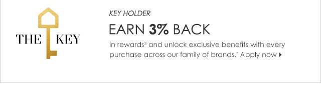 EARN 3% BACK in rewards and unlock exclusive benefits with every purchase across our family of brands.* Apply now