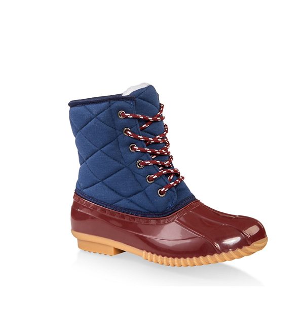 Quilted Lace Up Duck Boots