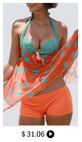 Asymmetric Hem Padded Open Back Printed Tankini Set