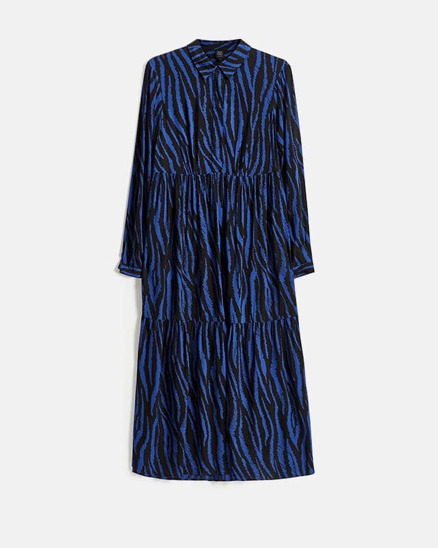 John Lewis & Partners Zebra Print Tiered Midi Dress, £65
