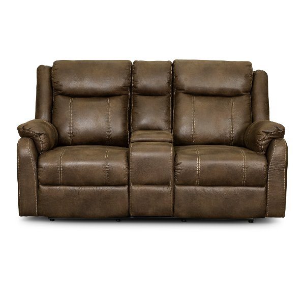 Domino Taupe Reclining Loveseat