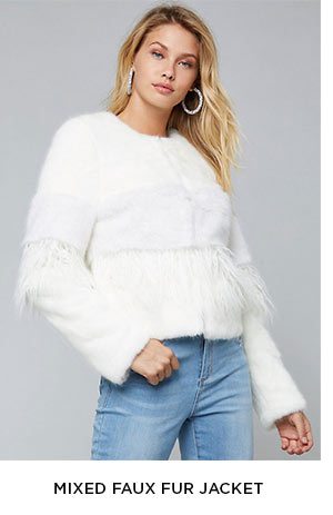 Mixed Faux Fur Jacket