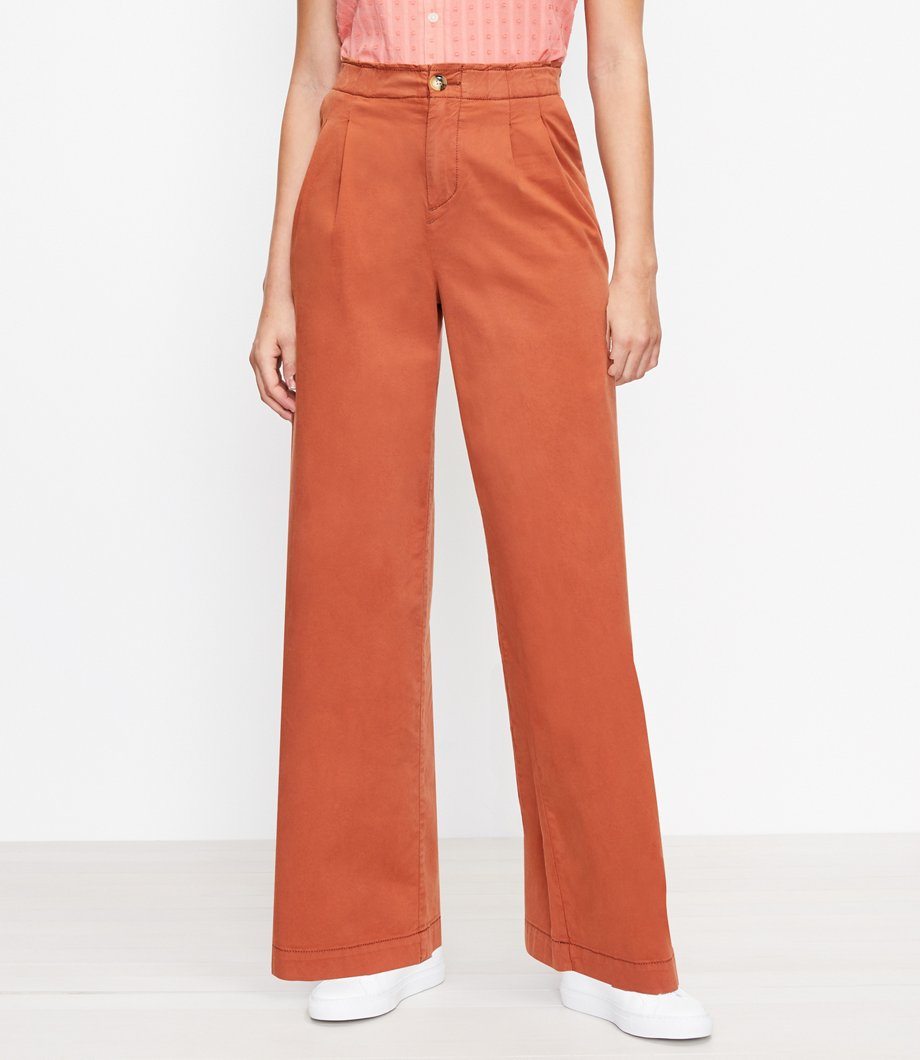 Pull On Wide Leg Pants in Soft Twill
