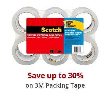 Save up to 30% on 3M Packing Tape