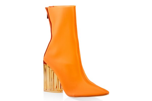 Lucite Block Heel Booties