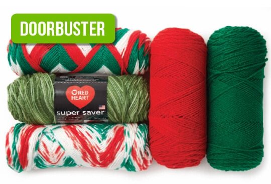 Red Heart Super Saver Yarn.