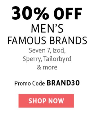 30% off men's famous brands