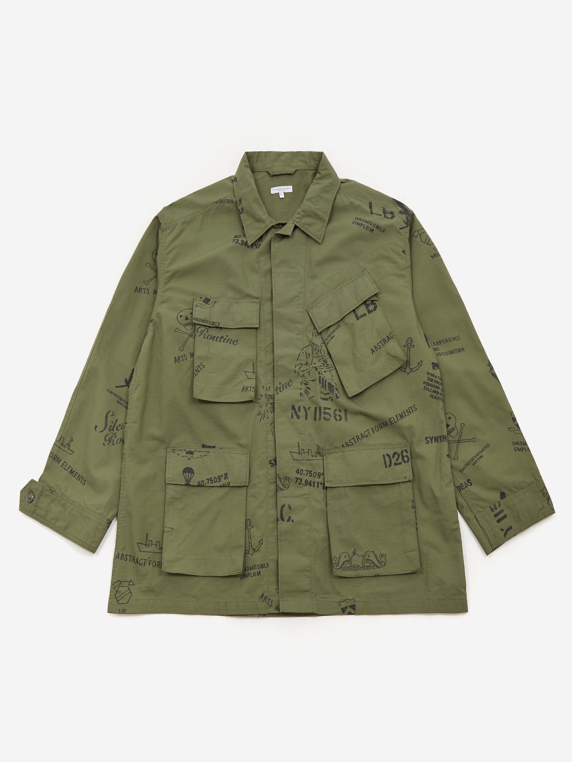 Image of Engineered Garments BDU Jacket - Olive Graffiti