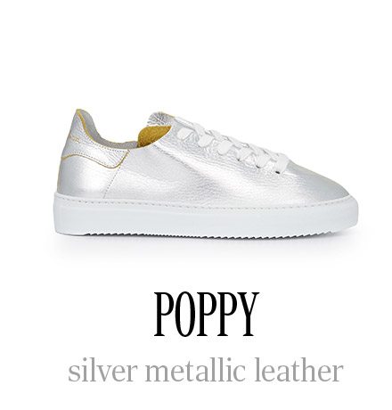 POPPY silver metallic leather