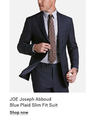 JOE Joseph Abboud Blue Plaid Slim Fit Suit - Shop now