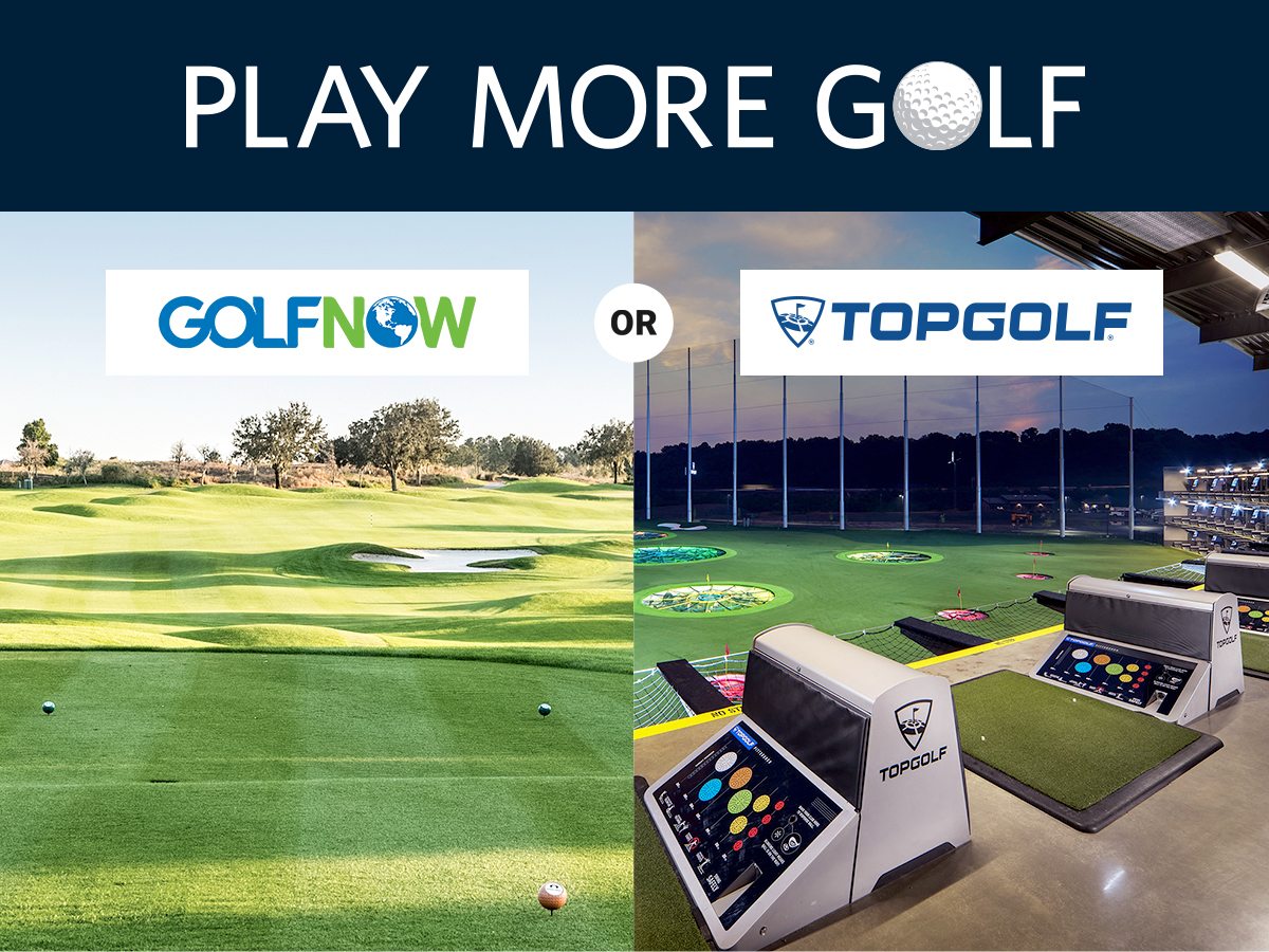 Play more golf. GolfNow or Topgolf.