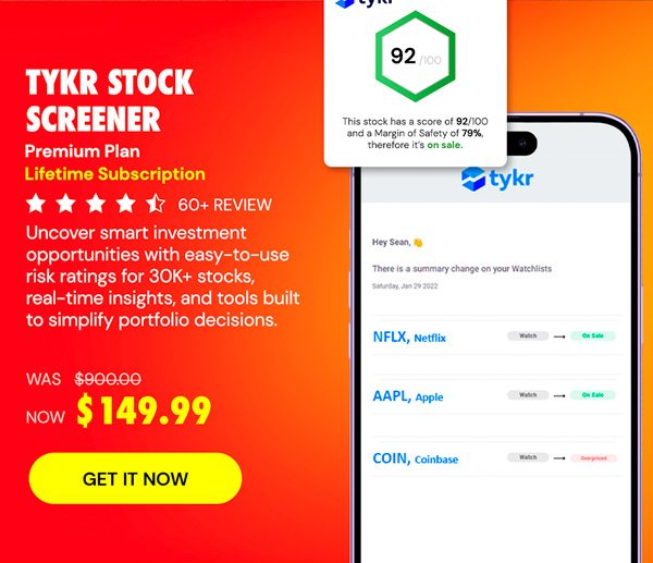 Tykr Stock Screener: Premium Plan Lifetime Subscription