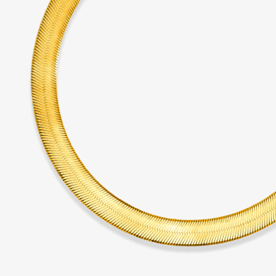 Solid Herringbone Chain Necklace 3.9mm 14K Yellow Gold 18