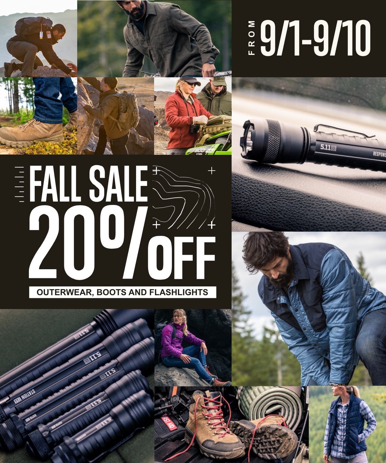 FALL SALE - 20% OFF OUTERWEAR, FOOTWEAR AND LIGHTING