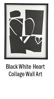 Black White Heart Collage Wall Art