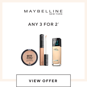 Purchase any two Maybelline products and receive the third product free