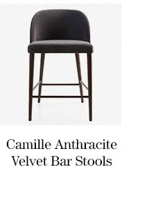 Camille anthracite velvet bar stools