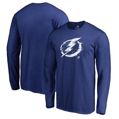 Tampa Bay Lightning Fanatics Branded Splatter Logo Long Sleeve T-Shirt - Blue