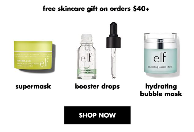 free skincare gift on orders $40+