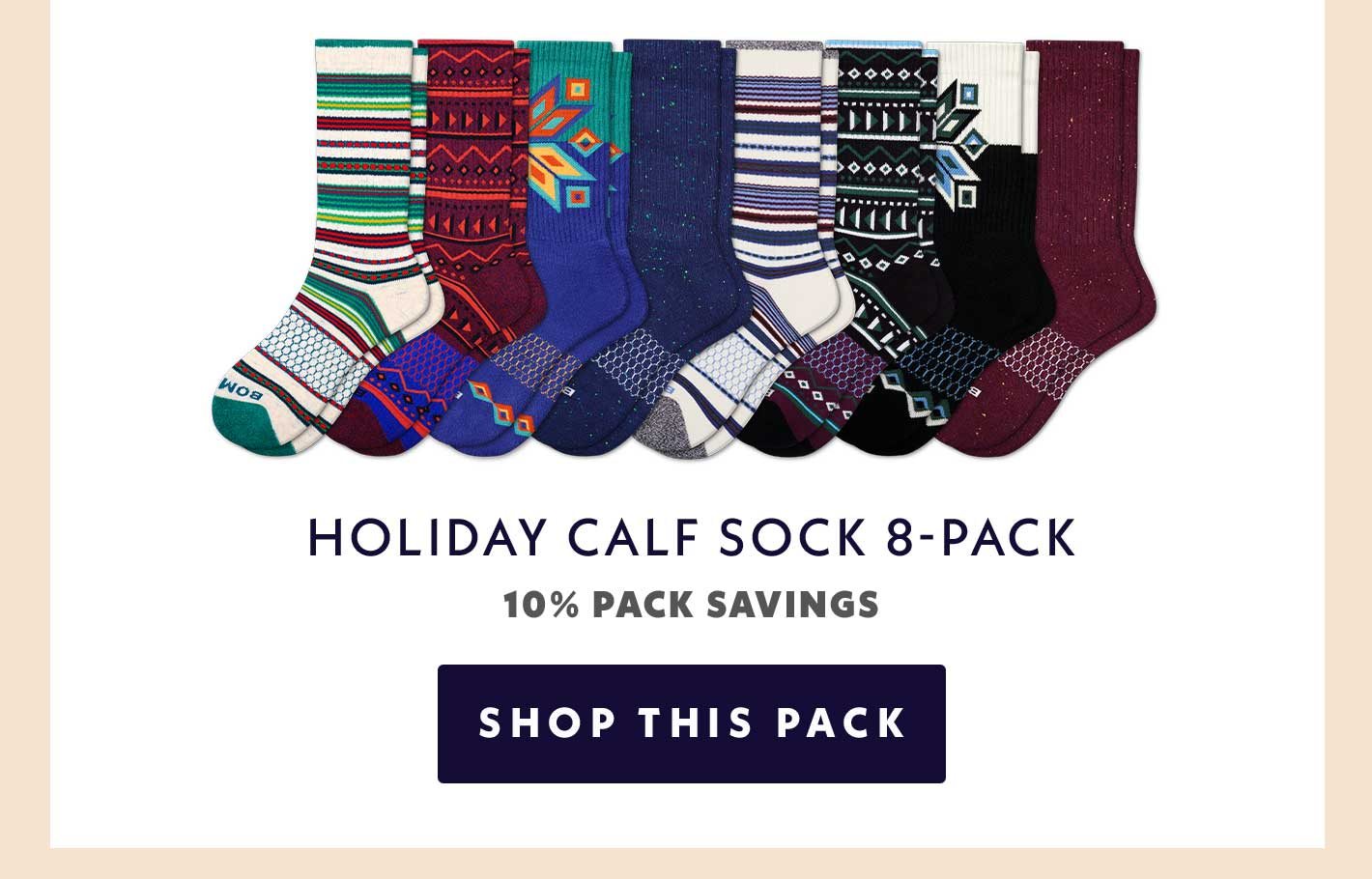 Holiday Calf Sock 8 Pack